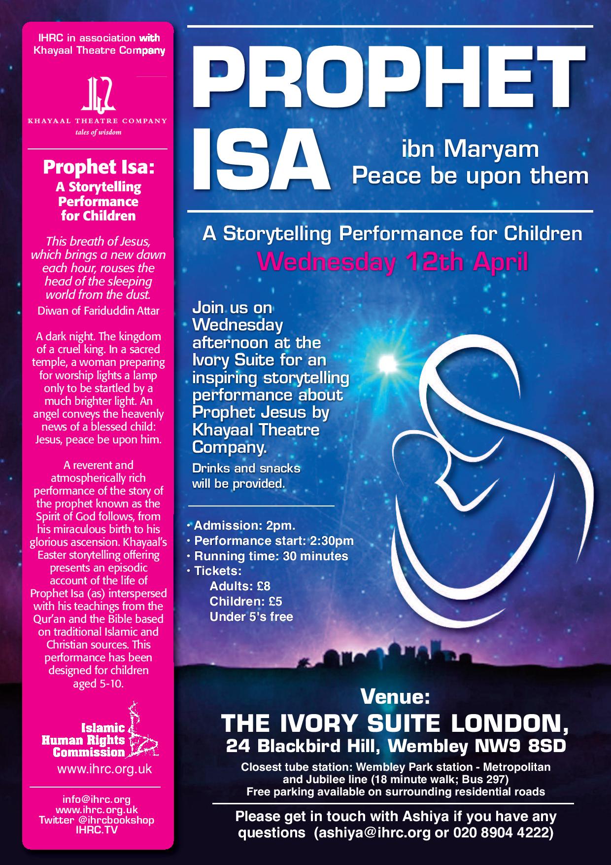 Prophet Isa: A storytelling performance for children by Khayaal theatre company