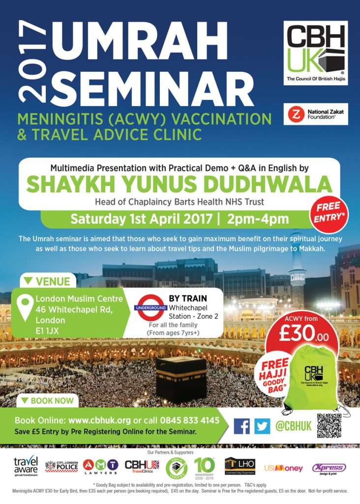 Umrah Seminar 2017  + Meningitis (ACWY) Vaccination & Travel Advice Clinic