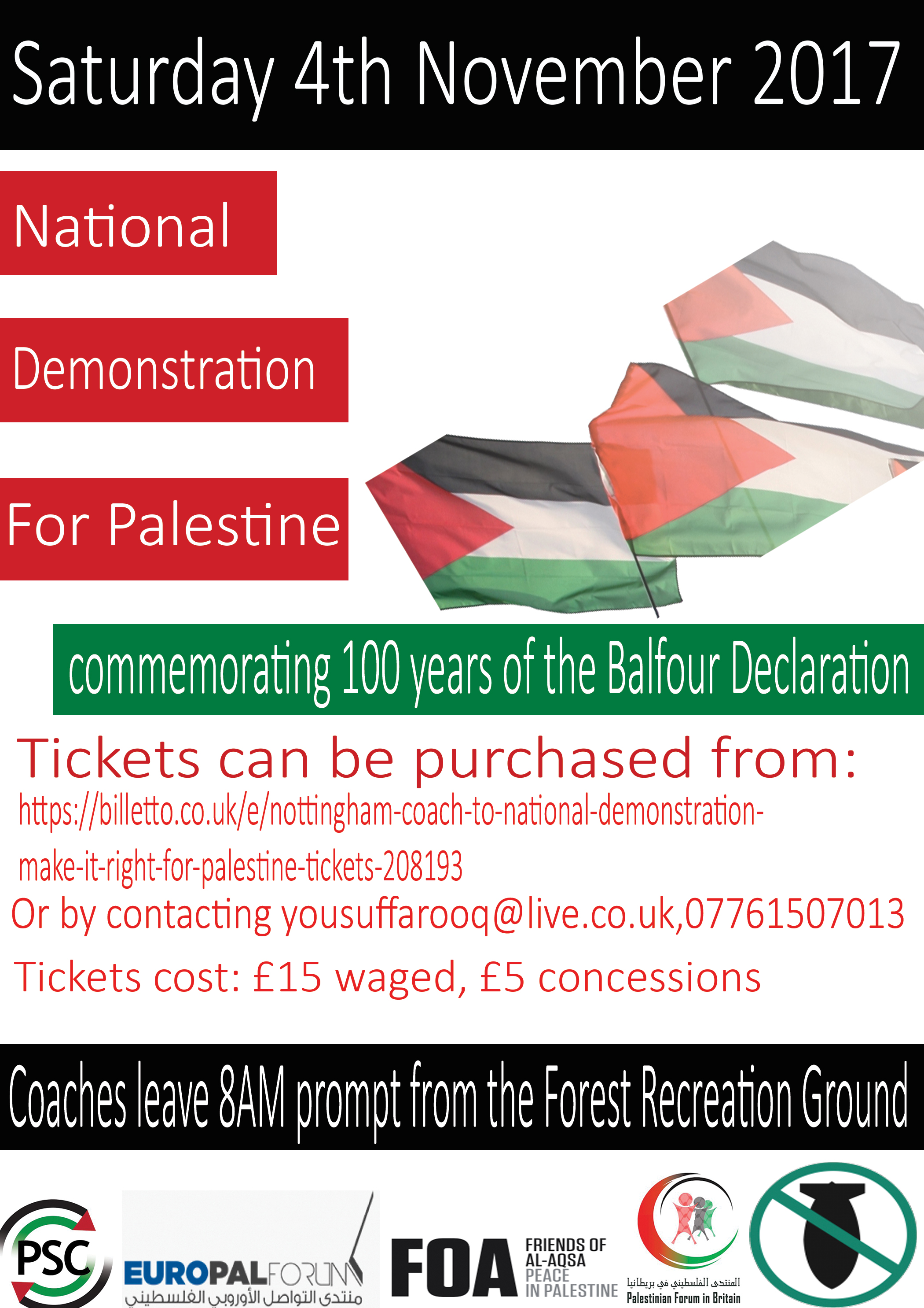 Nottingham Coach to National Demonstration For Palestine