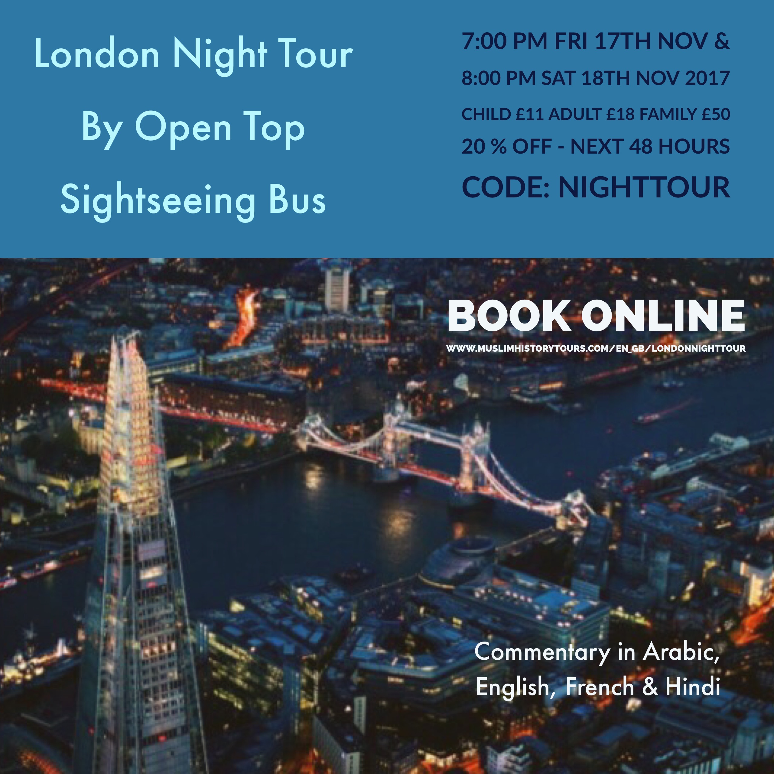London Night tour by sightseeing bus