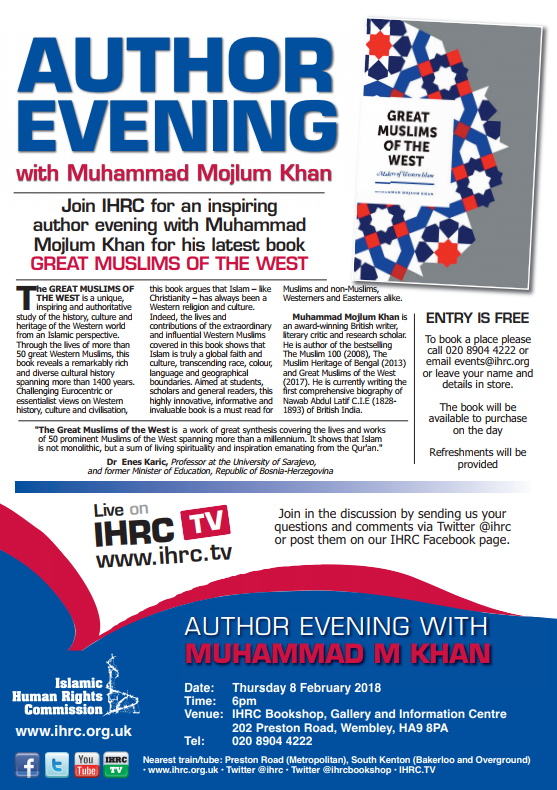 Author Evening: 'Great Muslims of the West – Makers of Western Islam' with Muhammad Mojlum Khan