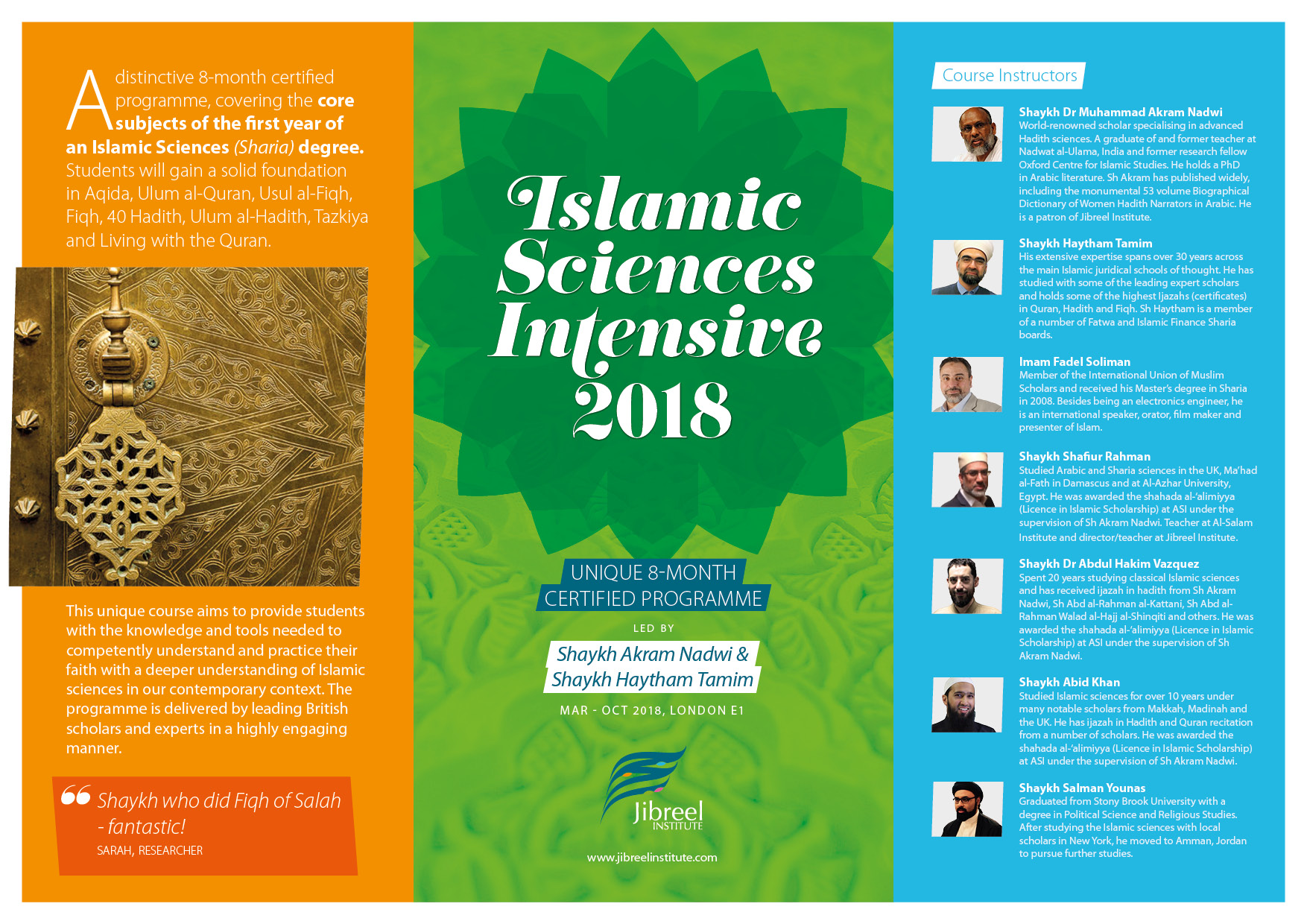 Islamic Sciences Intensive 2018