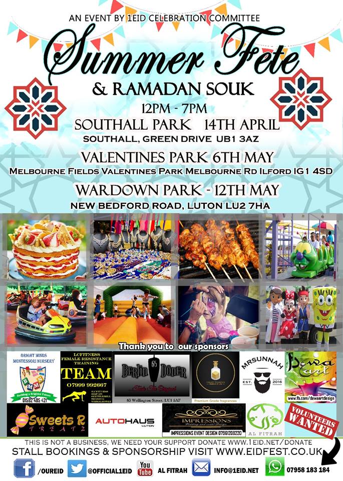 1Eid's Annual Summer Fete *FREE ENTRY* EAST LONDON