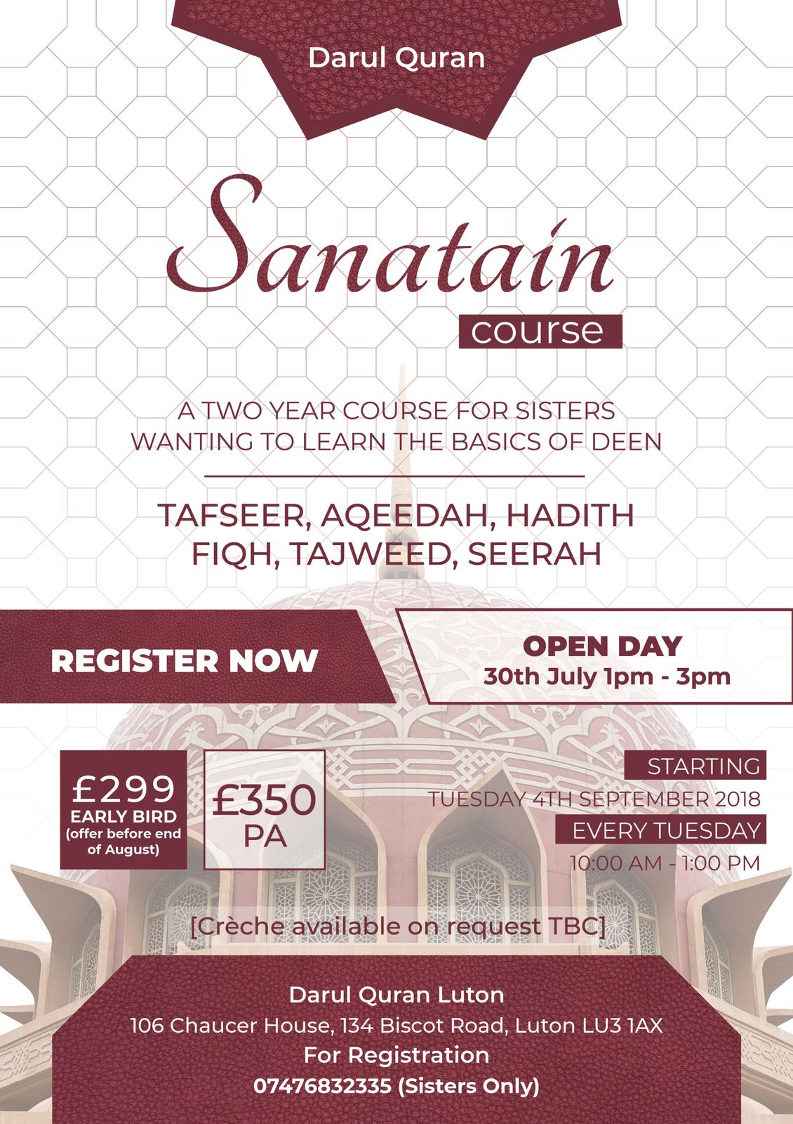 Sisters Sanatain Course Luton