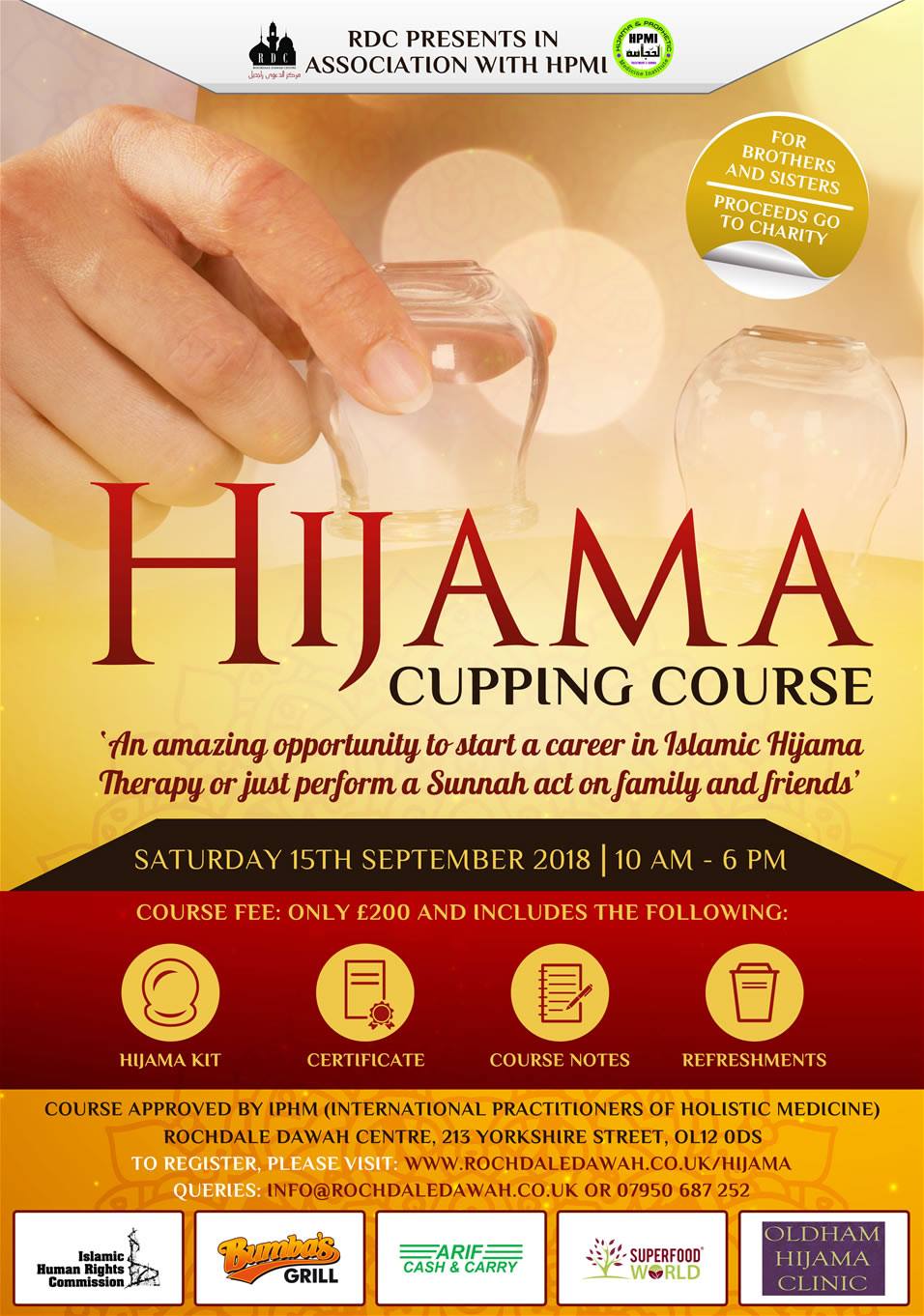 Hijama (Cupping) Course for Charity!