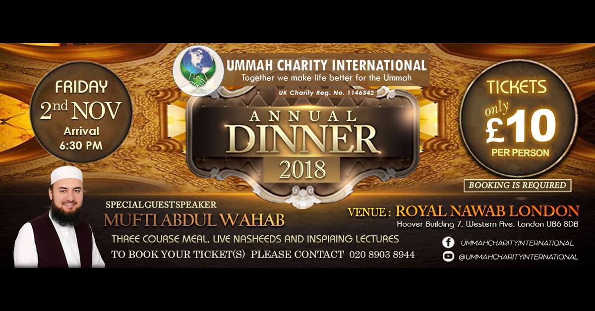 Ummah Charity International's Annual Dinner 2018