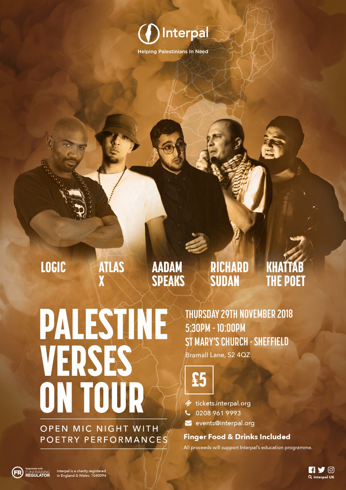 Palestine Verses on tour- an evening of spoken word poetry with open mic opportunity
