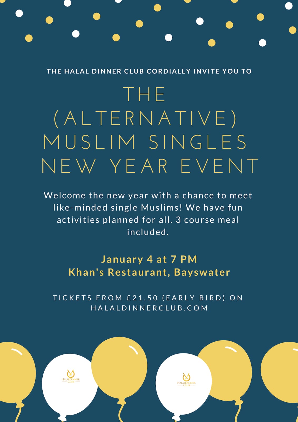 Halal Dinner Club New Years Single Event