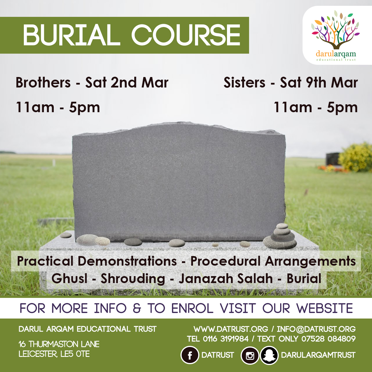 Burial Course for Brothers & Sisters