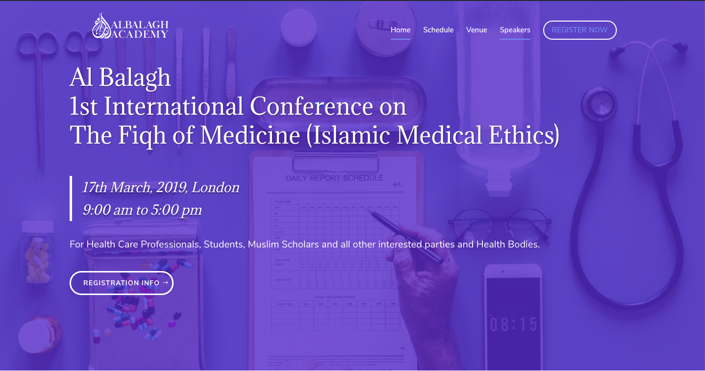 Al Balagh 1st International Conference on The Fiqh of Medicine (Islamic Medical Ethics)