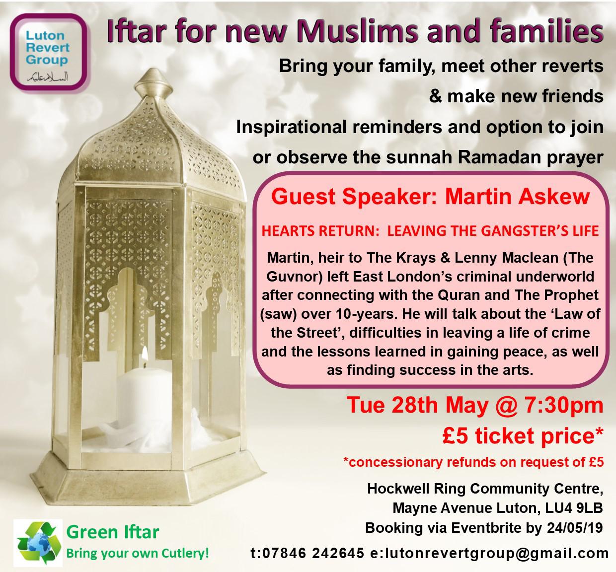 Luton Revert Group: Iftar Dinner and Talk