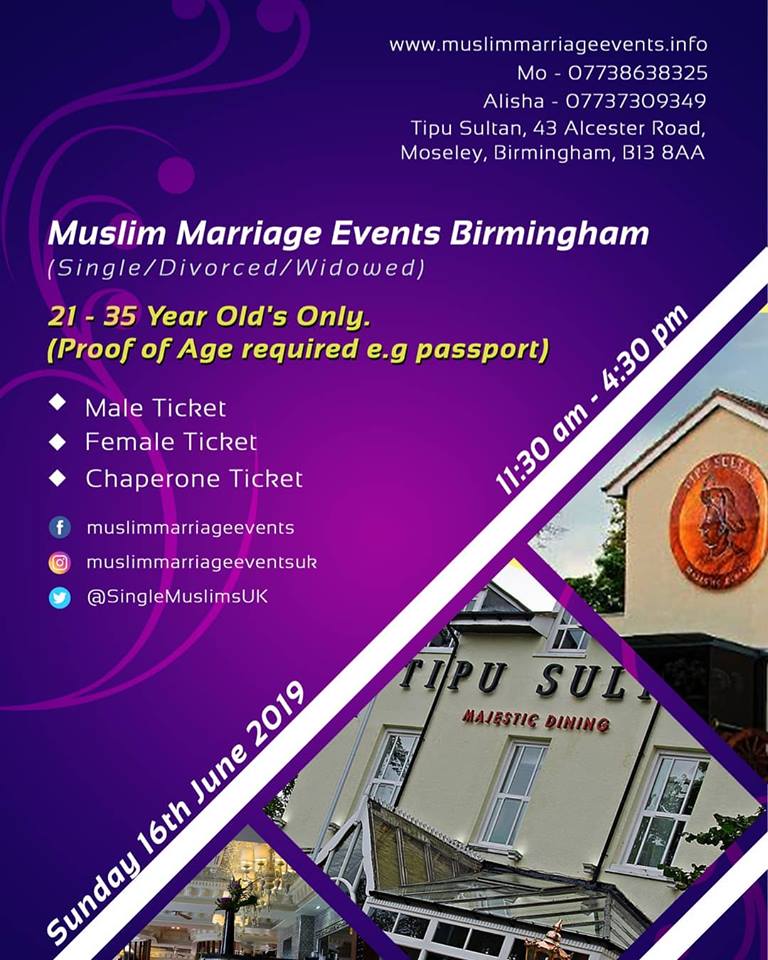 Muslim Marriage Events Birmingham - Aged Event 21 - 35's Only