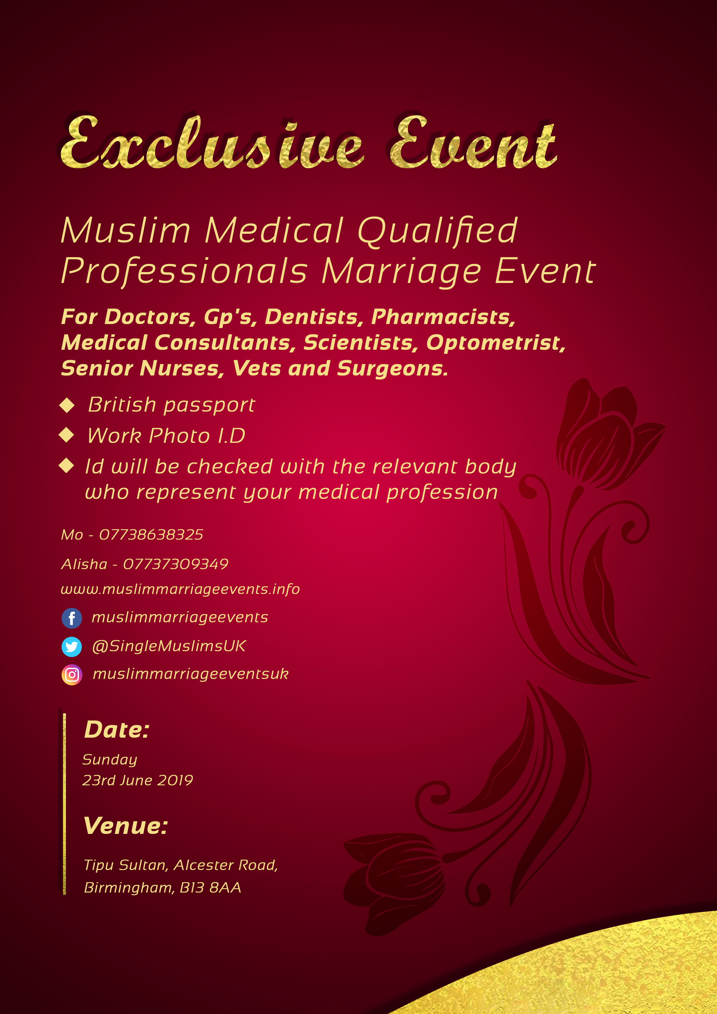Muslim Marriage Events Birmingham - Medical Qualified Professionals Event