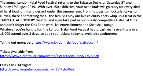 London Halal Food Festival 2019