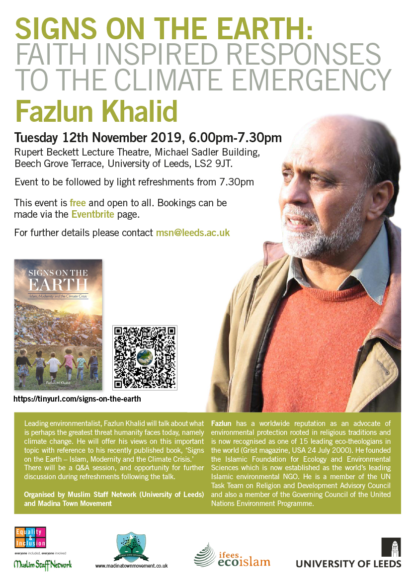 Signs on the Earth: faith inspired responses to the climate emergency (Muslim Staff Network) @ Leeds