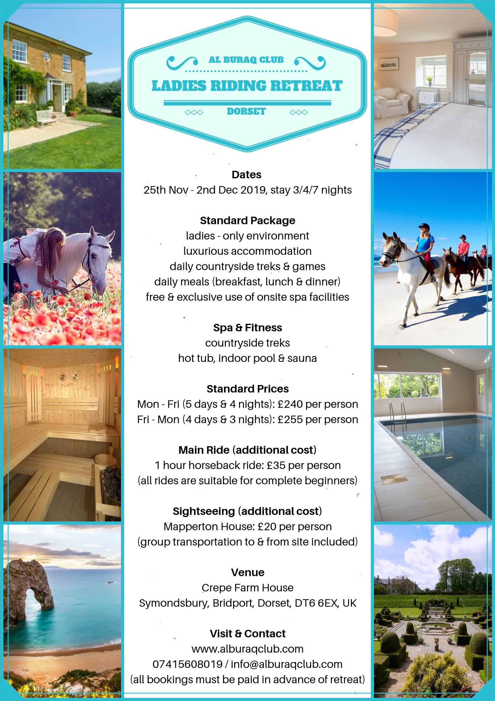 Ladies Riding+Spa Retreat: Dorset, UK