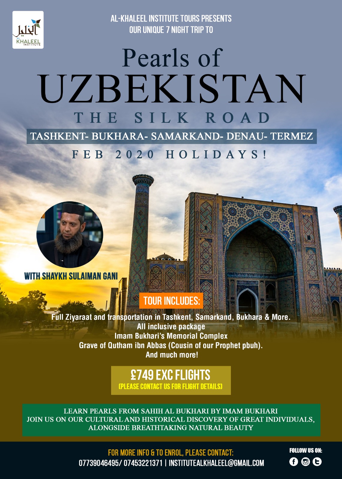 Pearls of Uzbekistan- The Silk Road Islamic Tour FEB 2020