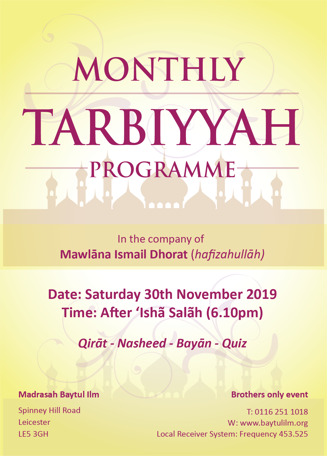 Monthly Tarbiyyah programme