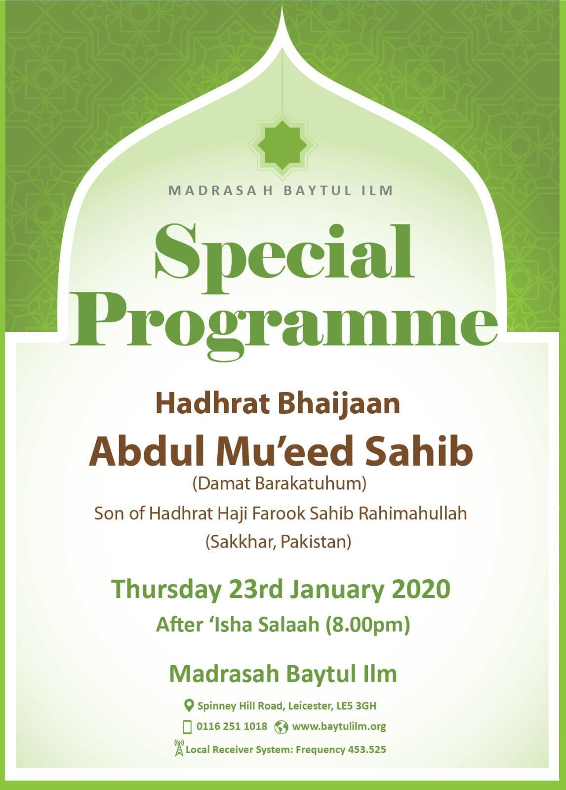 Special programme