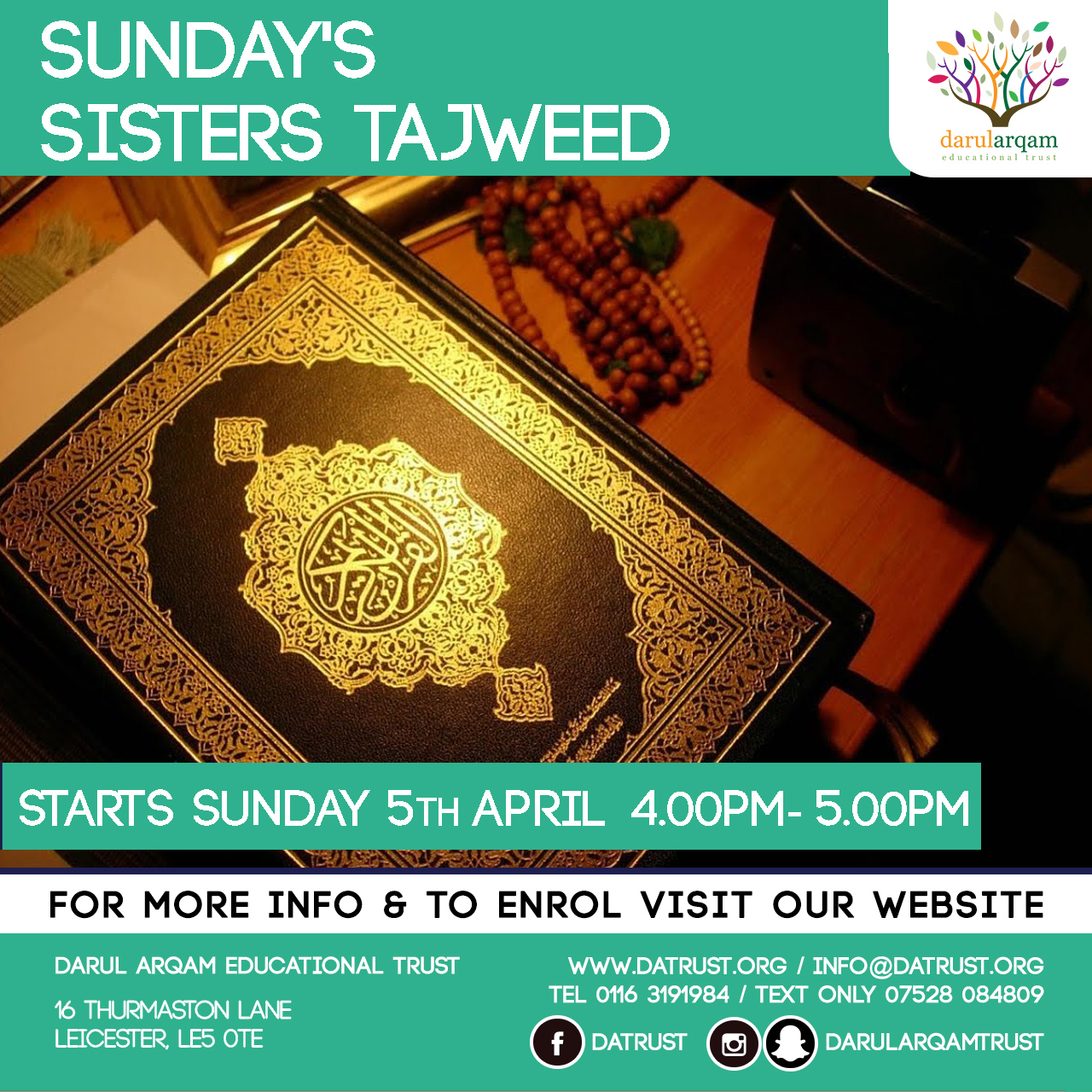 Sisters Weekend Tajweed - Starts Sunday 5th April