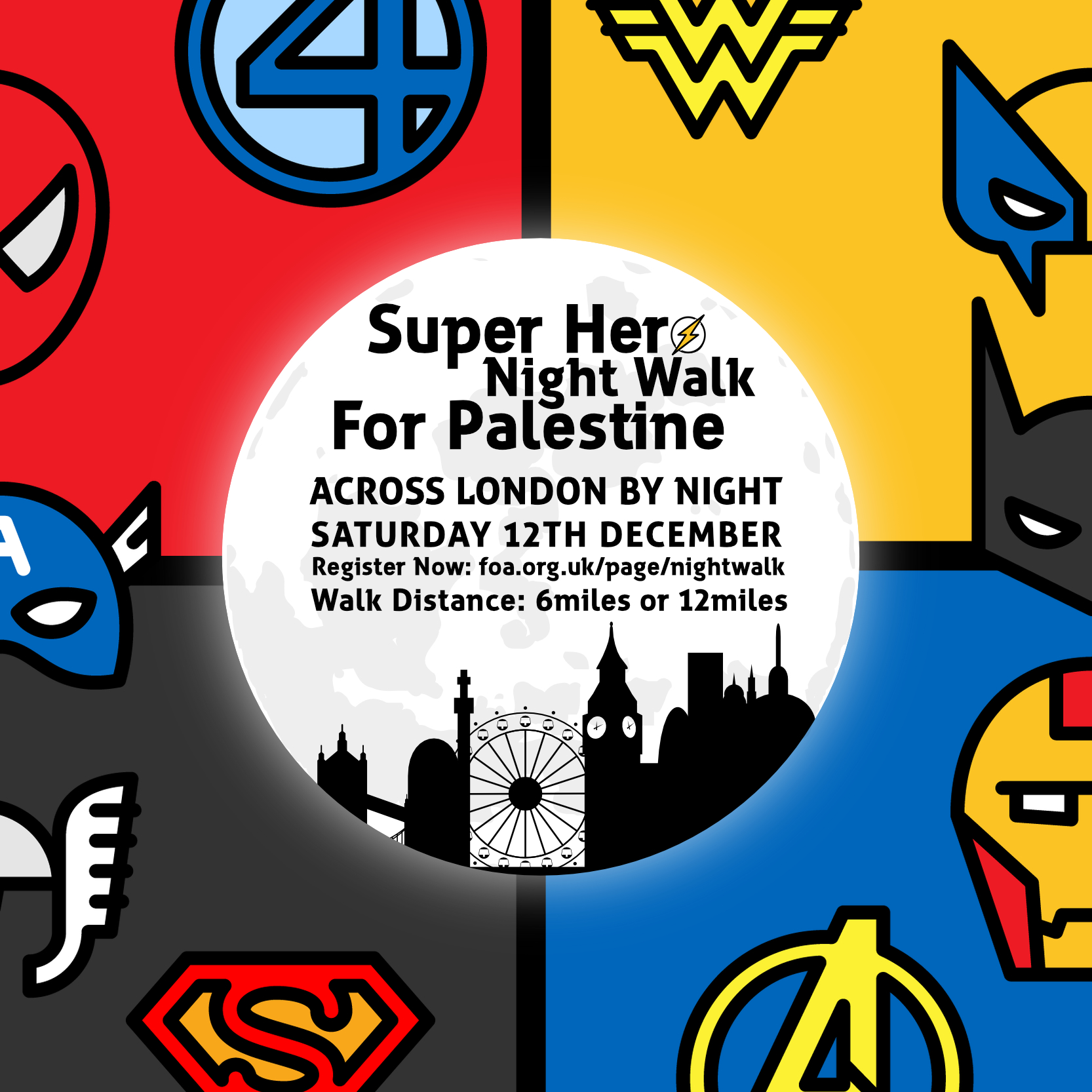 Superhero Night Walk for Palesitne