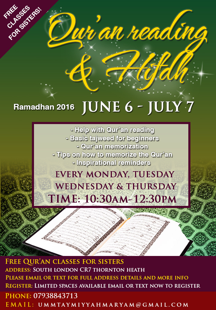 Free Qur'an classes for sisters in ramadan