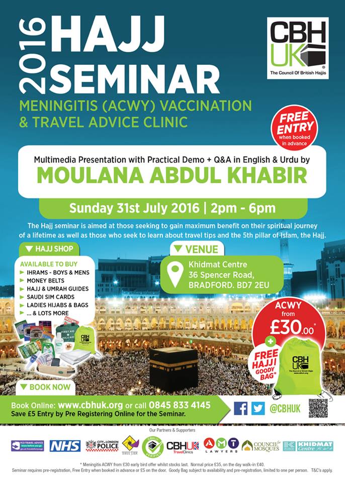 Hajj Seminar 2016 + Meningitis (ACWY) Vaccination & Travel Advice Clinic