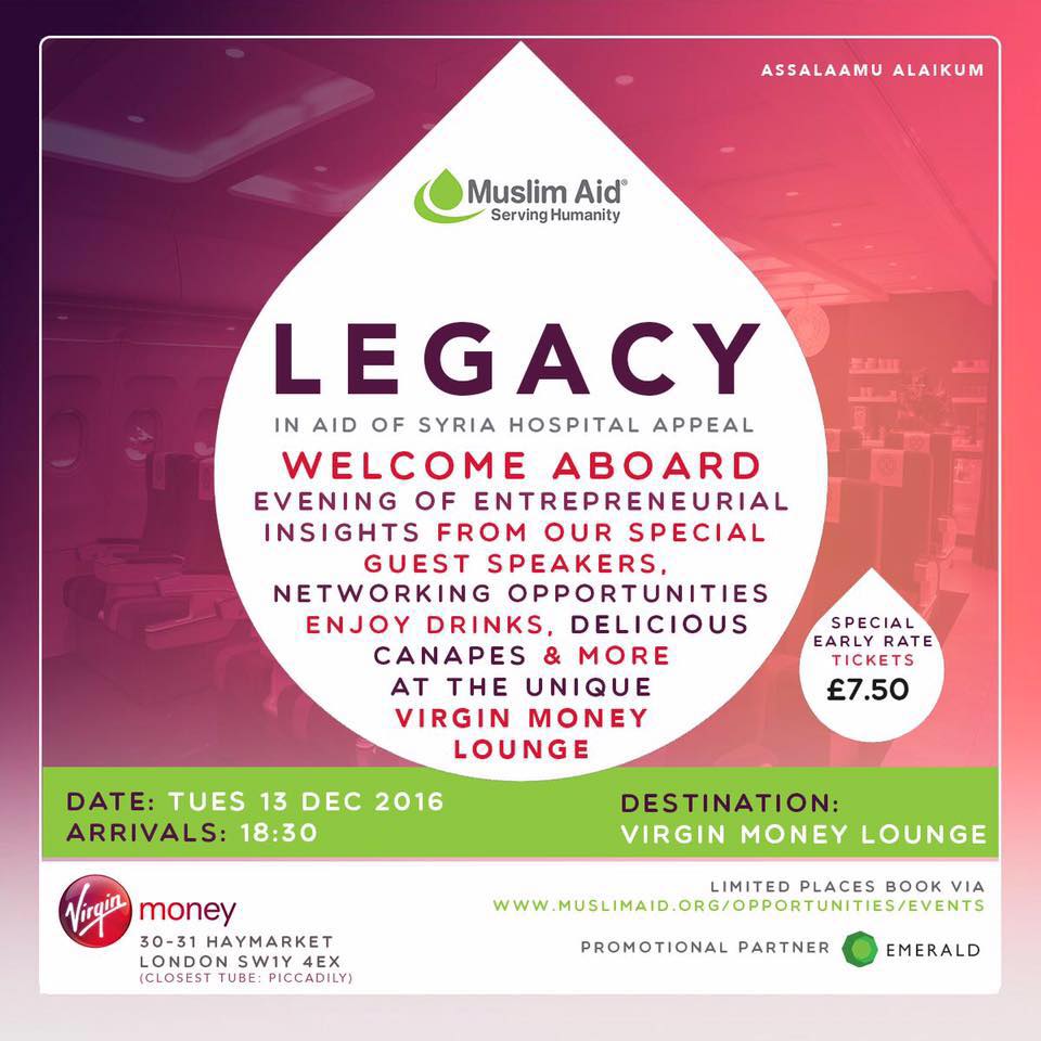 Legacy - in Aid of Syria Hospital Appeal - Muslim Aid